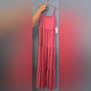 SO Pink Ruffled Tiered Sundress
